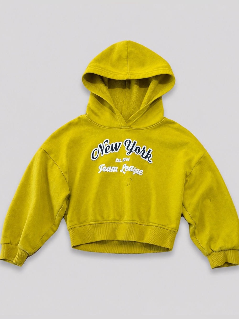 George Yellow Green 'New York Team League' Cropped Hoodie Girls Size 6